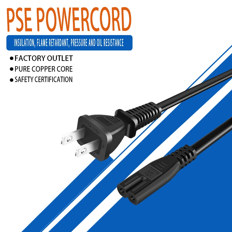 Pse Approved Japan 2 Pin Ac Power Cord Power Cable Japan Plug 2 Prong Japanese Power Cable 0