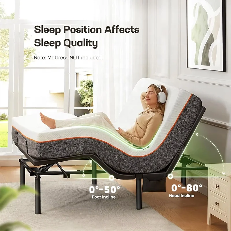 Easy Operation Wireless Remote Control Motorized Lift Bed Twin XL Size Adjustable Bed Base Frame manufacture