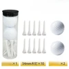 2 white balls + 10 54MM white nails