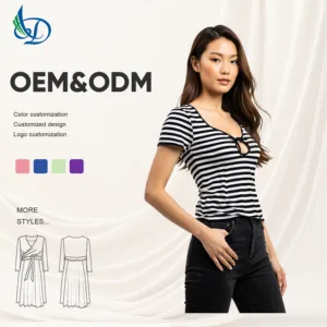 Women's Black Hollow Short-Sleeved Summer Knit Fabric Knitted Top