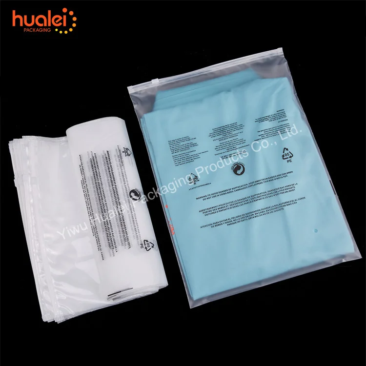 Wholesale Custom Logo Clear Plastic Bag Clothes Zip Lock Bag Garment