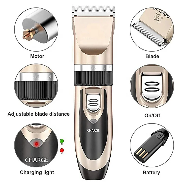 Перезаряжаемый от USB Профессиональный толкатель для волос удалитель шерсти для кошек и собак электрические машинки для стрижки домашних животных беспроводные машинки для ухода за щенками Набор машинок для стрижки