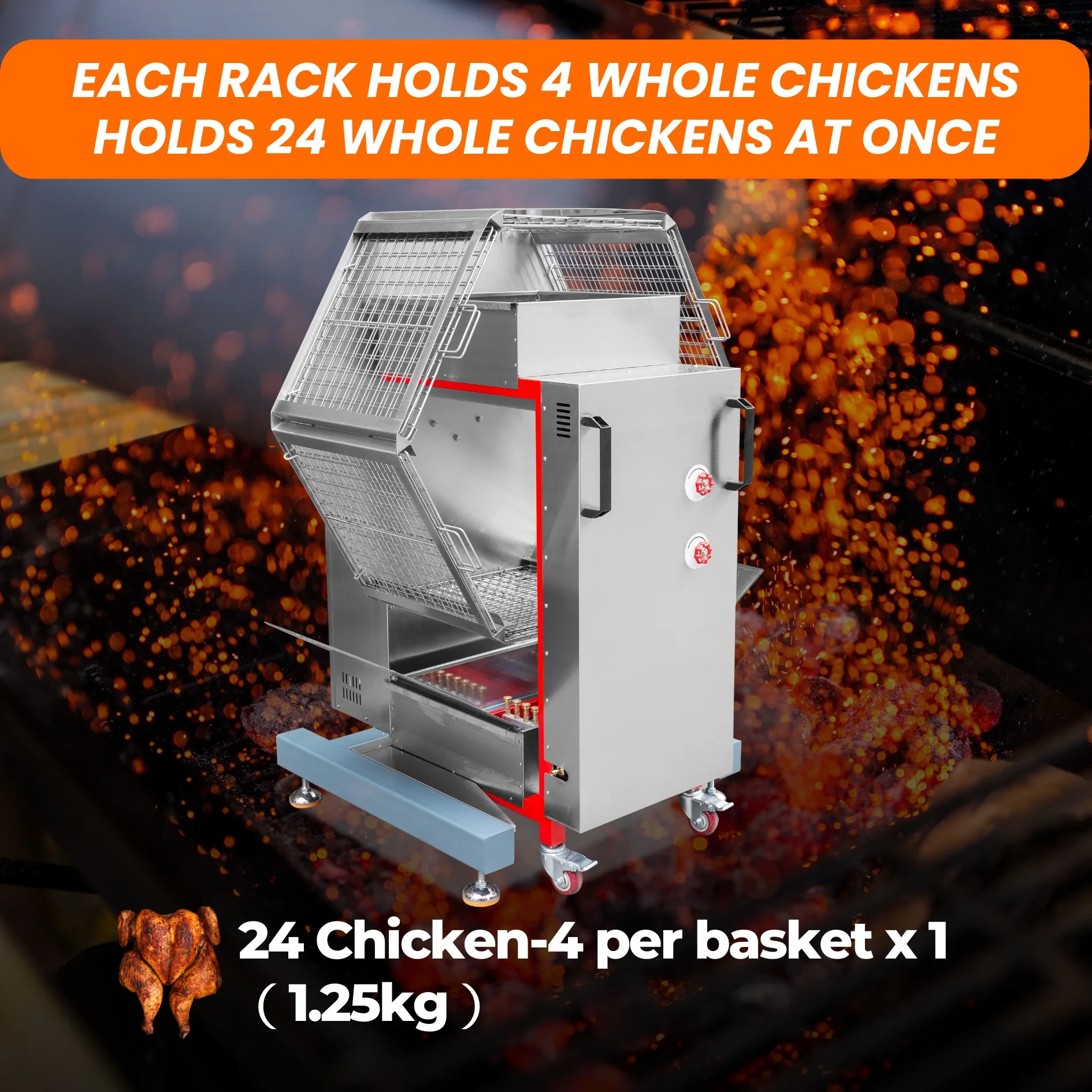 Exclusive Rotating Machine a Paratha Lacha 220V Rottiserie Grill Charcoal Poulet With Great Price