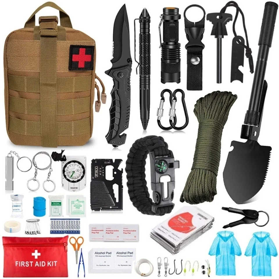 45 In 1 Survival Kit Edc Tactical Survival Equipment Tools First Aid ...