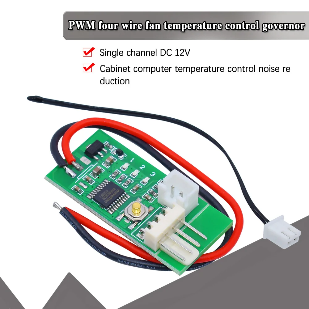 DC 12V PWM Temperature Controller 4-Wire Fan Speed Governor PC Fan/Alarm STK IC 4-Wire Temperature Fan Speed Controller