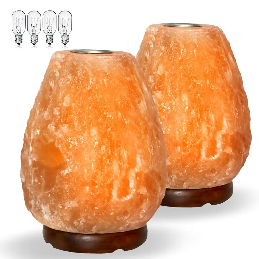 Bioexcel Pack of 2 Aroma Himalayan Salt Lamp With Dimmer & Small Plate