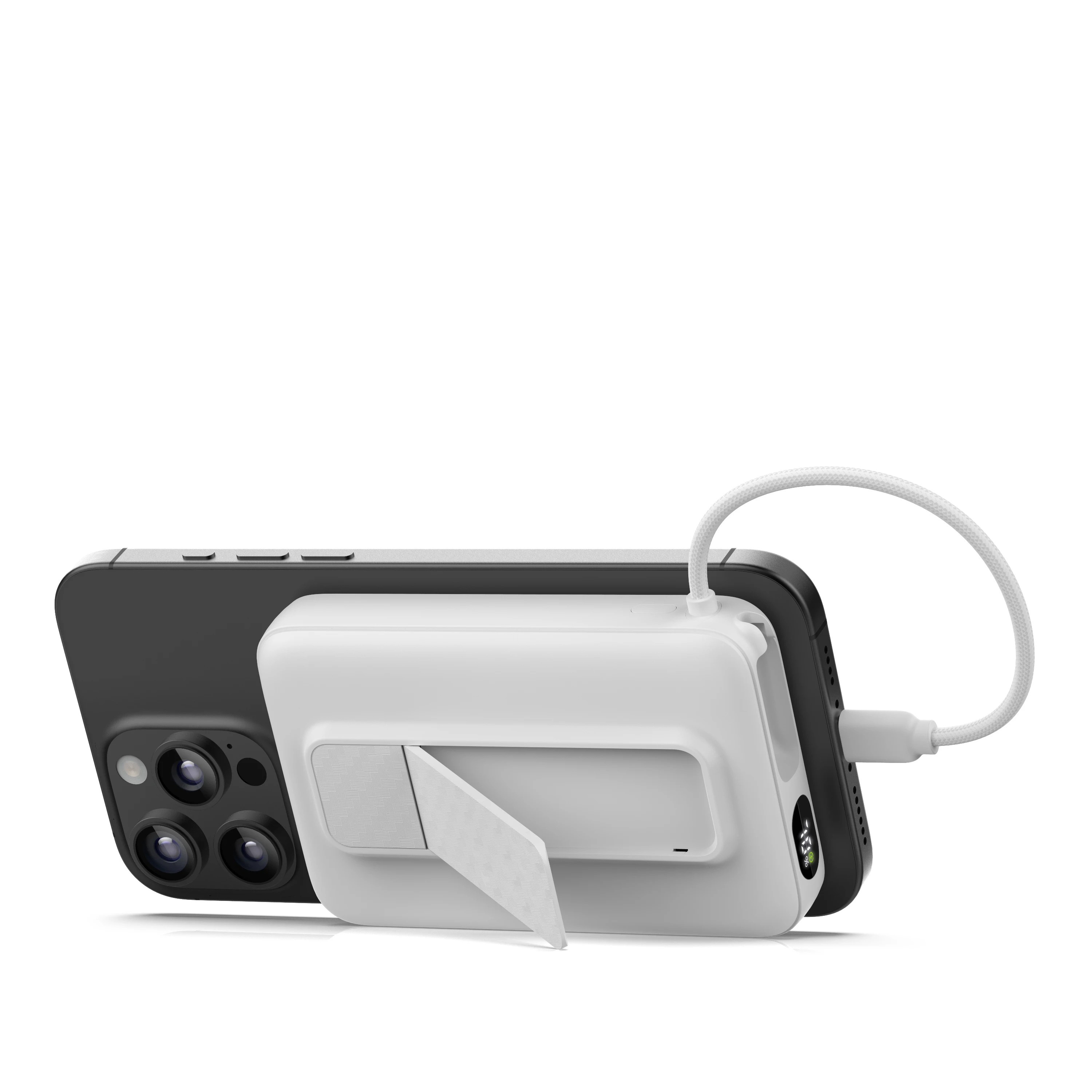 Magnetic Power Bank 10000mAh Built-in Type-C Cable 20W Digital Display Portable Charger PB191-C Compatible with iPhone 17/16/15