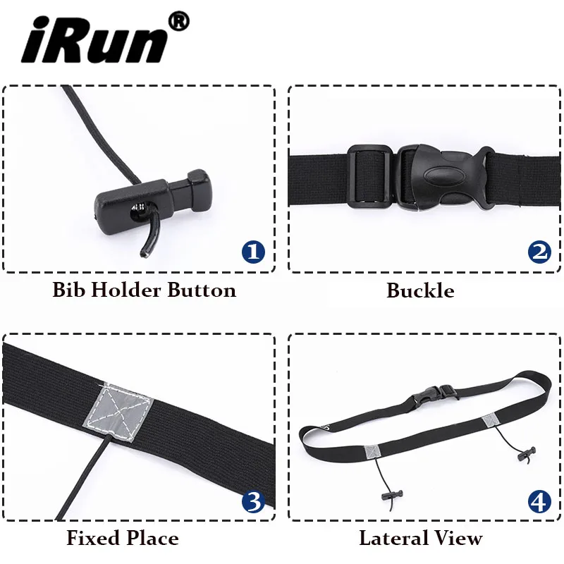 irun marathon running belt adjustable bib