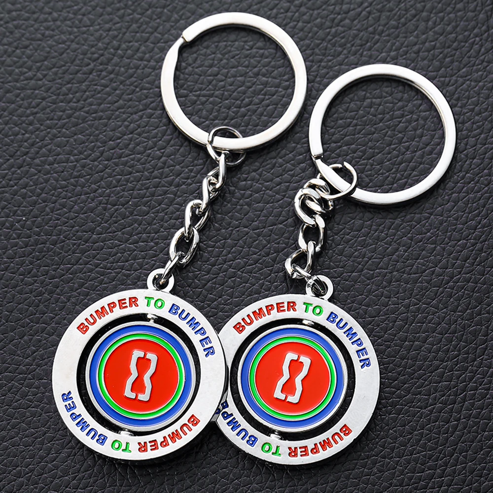 Customised Logo Keychains Designer 2D 3D Metal Key Chain 360 Degree Rotating Spinning Lion Anniversary Keyring Custom Keychain