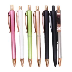 Business Office Quality Signature Pen with Rose Gold Twist Line Design Body Click  Gel Ink Pen in Stock