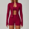 Bra+shorts+jacket red