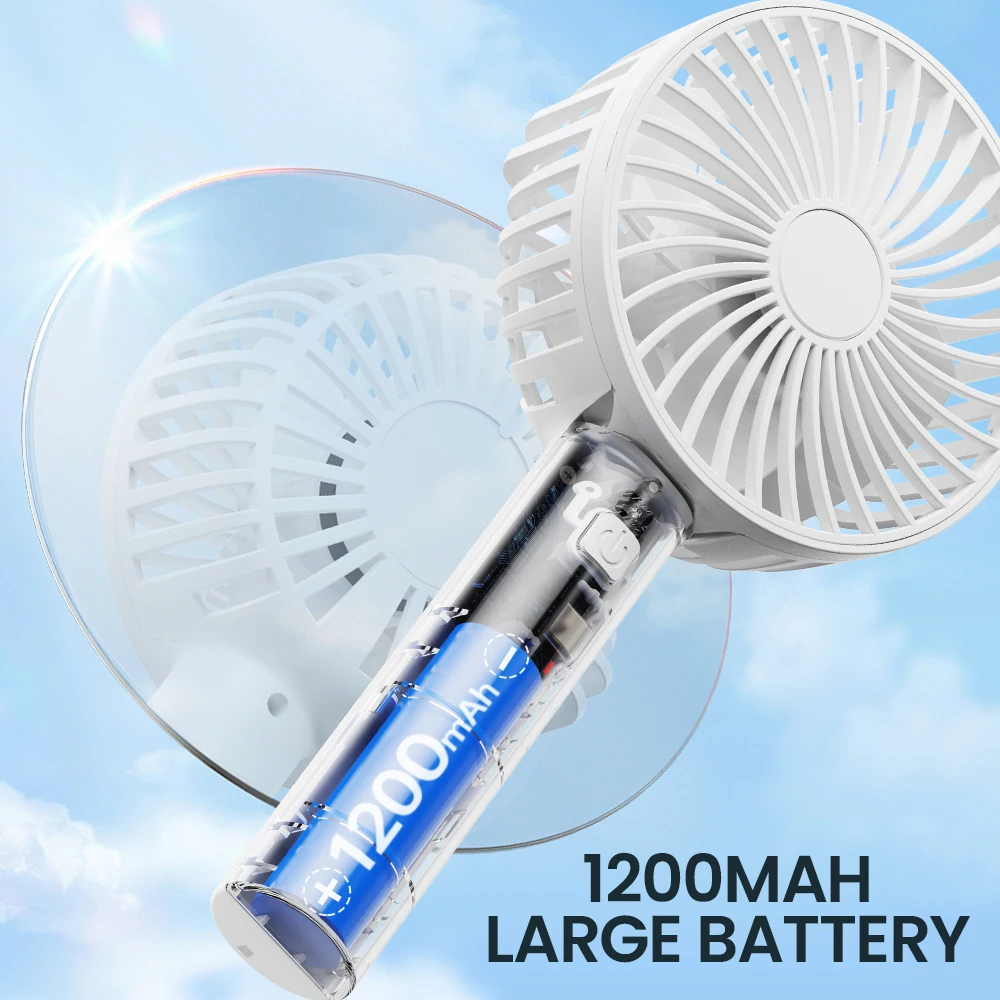 IMYCOO New Design Portable Rechargeable Powerful Mini Fan Handheld With Base Custom Logo Type-c Charger Hand-held Fan KC ROSH CE