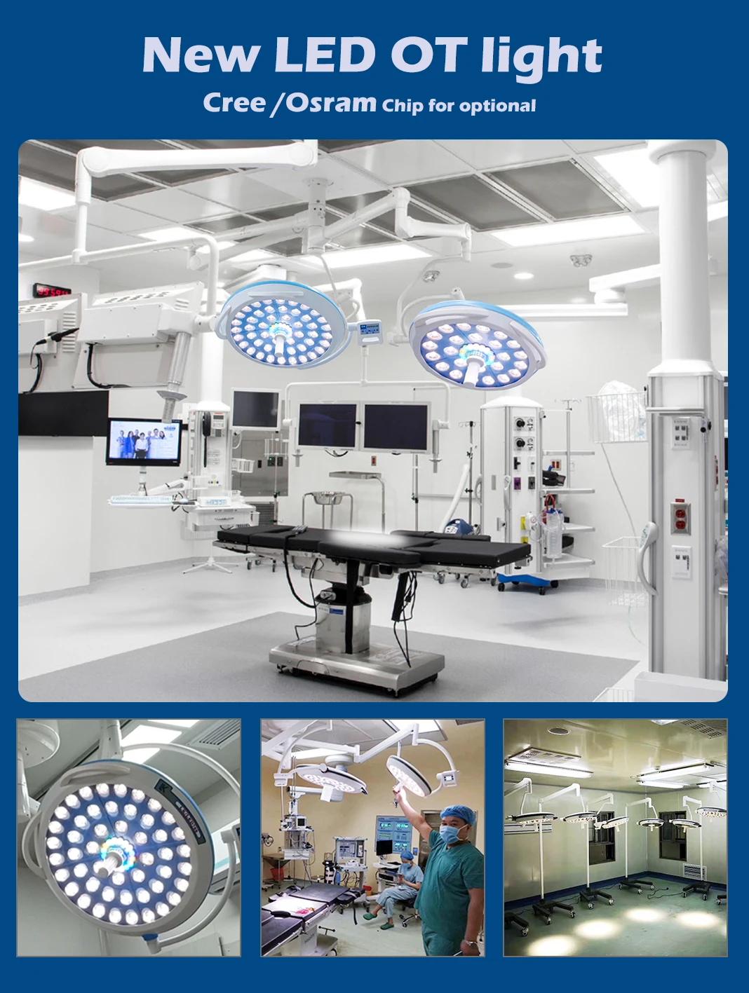 Double head ceiling LED Surgery shadowless operating surgical lamp operation theatre OT light manufacture