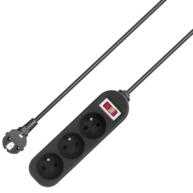 3 Gang Electrical French Standard Power Strip Multi Plug Extension Board Socket Power Strip
