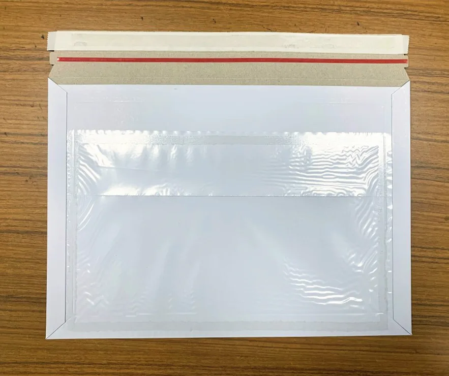 Cardboard Express Envelope Document Envelope with Back Pouch Bag for Waybill