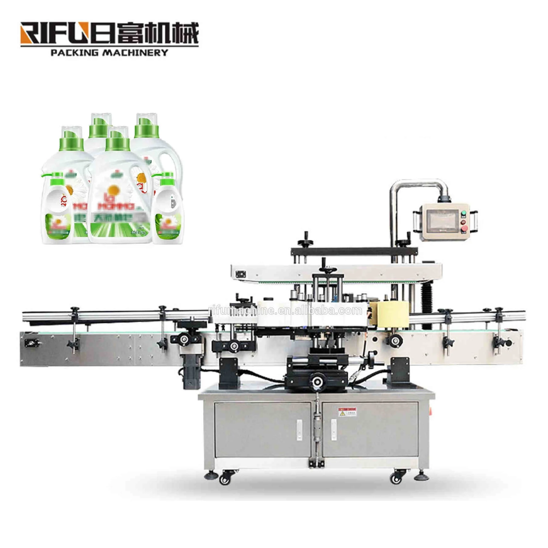 Multifunctional Square Bottle Label Applicator Double Sided Flat Bottle Label Machine