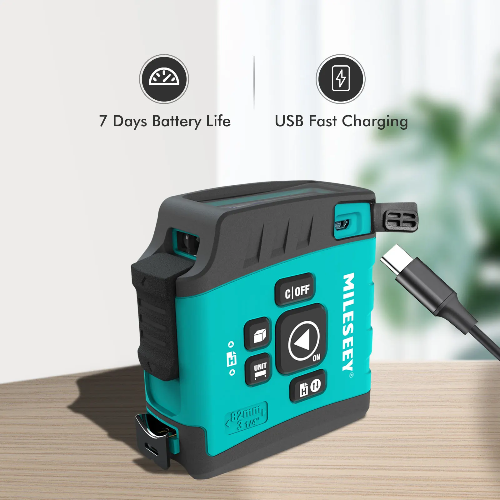Mileseey DT20 Custom Logo 3 in 1 Smart Waterproof Round Mini 5M Retractable Digital Distance Meter Measuring Laser Tape Measures