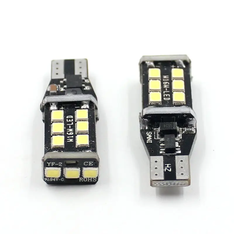 15SMD 2835 T15 LED Width Lamp Lights Bulbs Canbus 921 912 906 T15 W16W LED Brake Lamp Stop Tail Light Bulbs