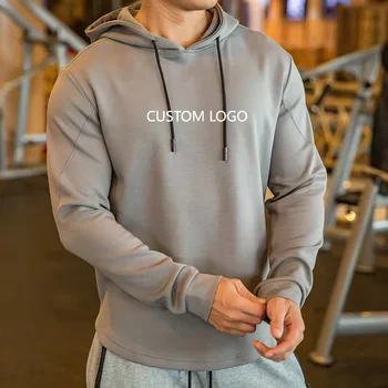 New hot sale style pull over hoodie with string in front custom logo running athletic cotton and polyester hoodies