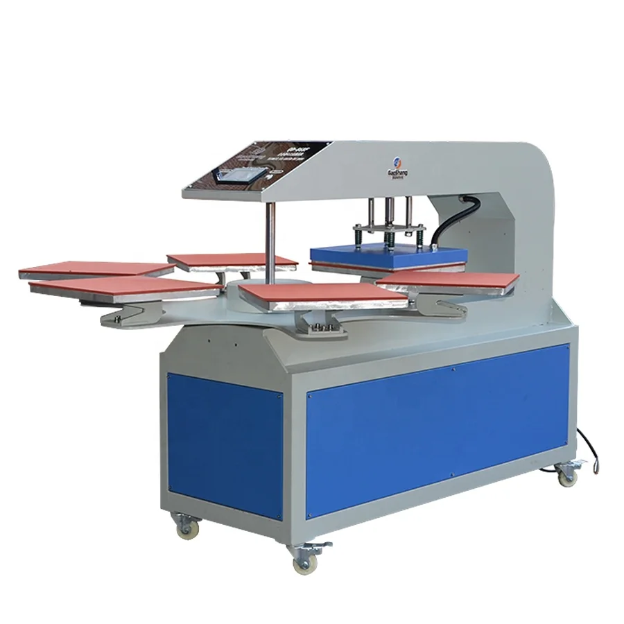 Gaoshang Pneumatic Rotary Heat Press Machine 6 Pallets 16 X 24in Single Double/Multy Press Station for Garment Design Hot