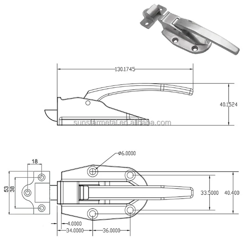 Stainless Steel Industrial Lab Oven Door Latch Releasing Pull Handle