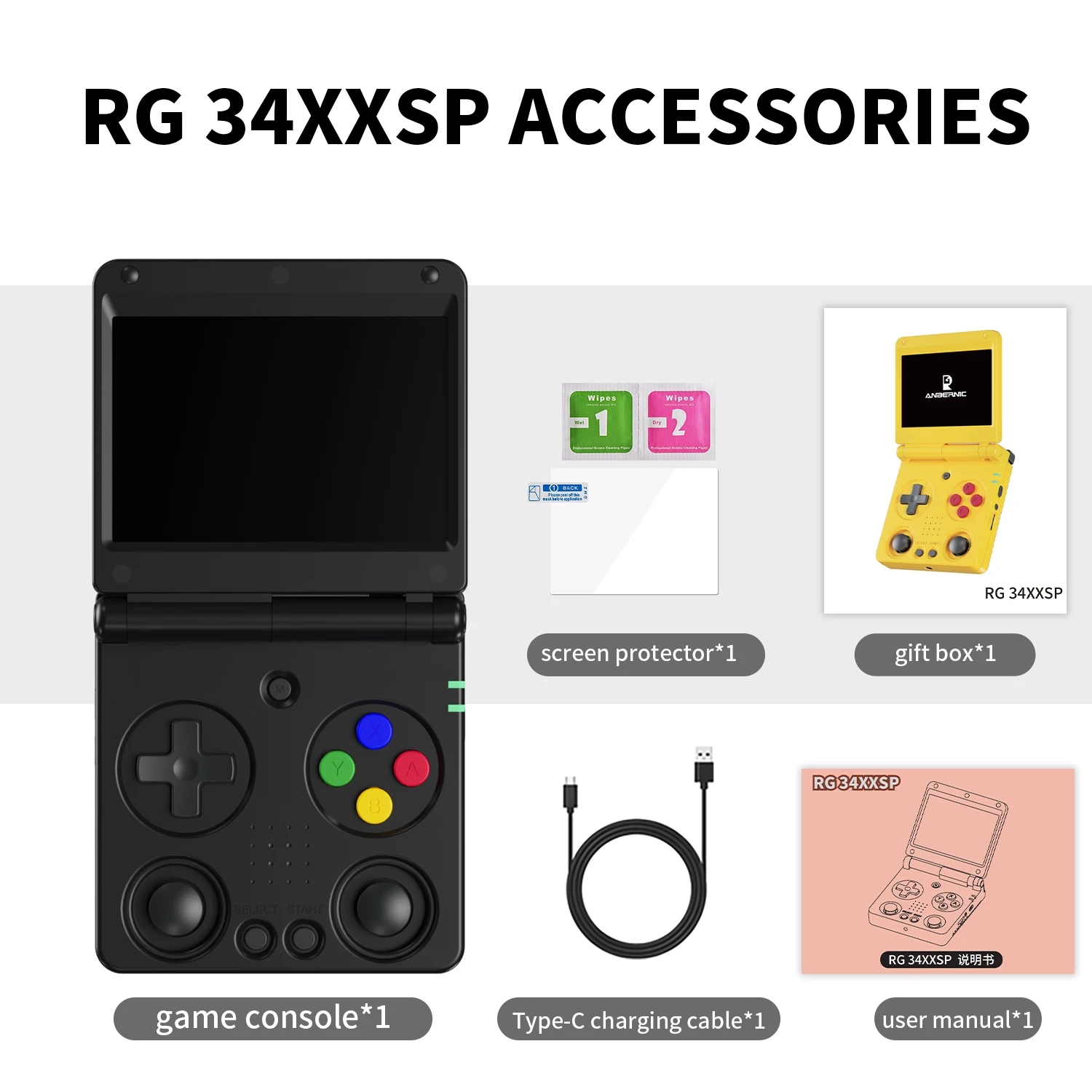Anbernic RG 34XXSP Retro Videogames 64-bit Linux System 3.4