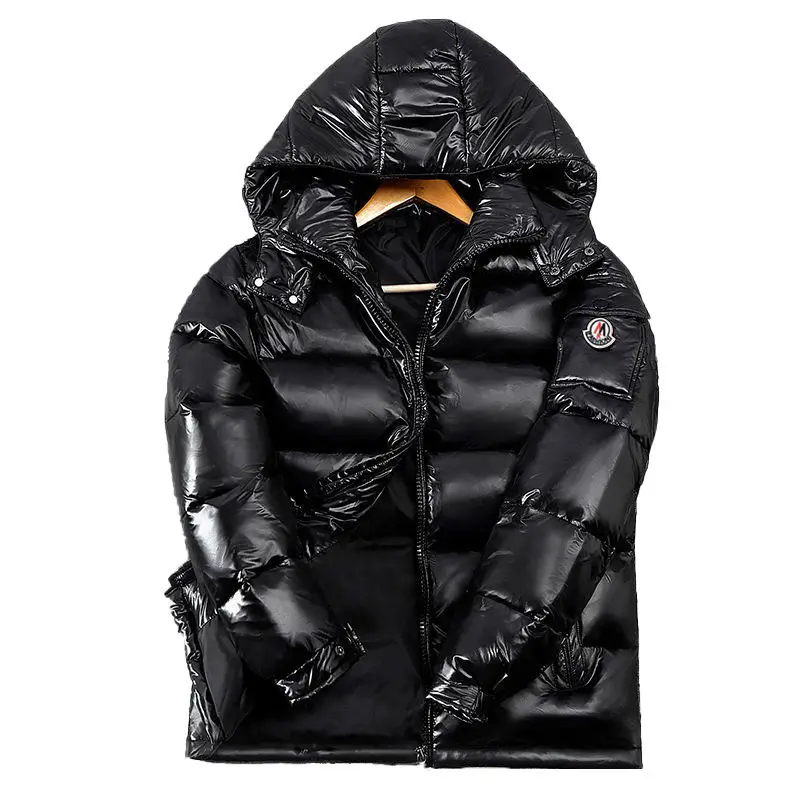 Thickness Down Jacket White Men's Duck Down Thermal Jacket Bright Face ...
