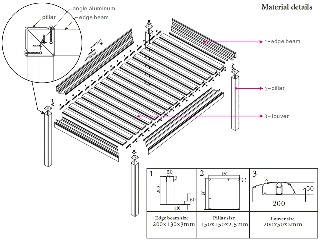 White Motorized Aluminum Louvered Roof Pergola Bioclimatic Outdoor ...