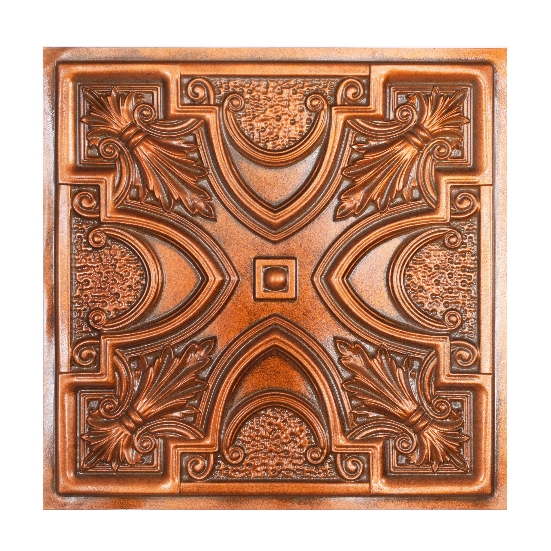 Vintage ceiling tin tiles 3D embossed wall board Drop in ceiling panels PL11 archaic copper