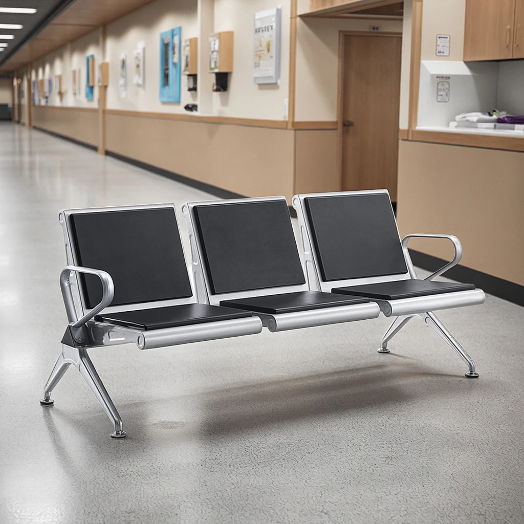 Infusion Chair Compact Modern 3 Seats Steel Seating Solutions for Hospital & School Bulk Facility Management Sets 5