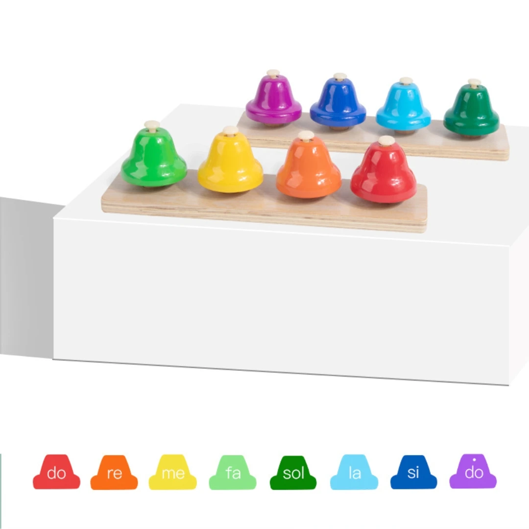 Ролевые Ранние развивающие Красочные Музыкальные инструменты игрушки 8 нот музыкальные колокольчики перкуссионный инструмент