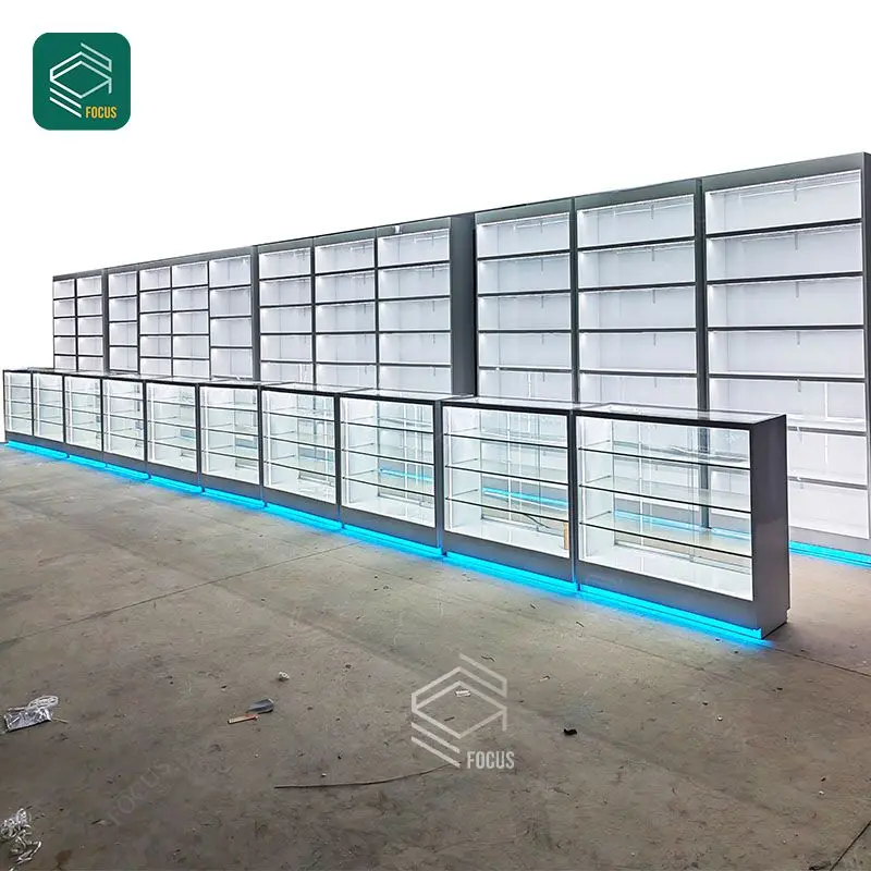 cigarette counter for sale CostSaver Display Rack 8 Shelves, Adjustable Spring Pushers 48W 60H Under Counter Tobacco Fixtures |