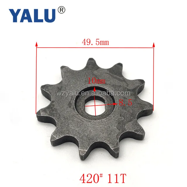 Alomejor Electric Scooter Chain Sprocket 11 Tooth Front Drive Pinion Sprocket 25H High Speed Motor Drive Pinion Gear 
