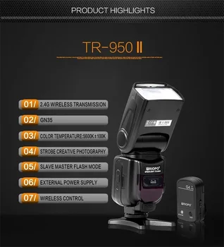 TRIOPO Flash TR-950II TR950ii Light Speedlite with G4 Trigger Universal for 650D 550D 450D 1100D 60D 7D 5D Cameras detail image