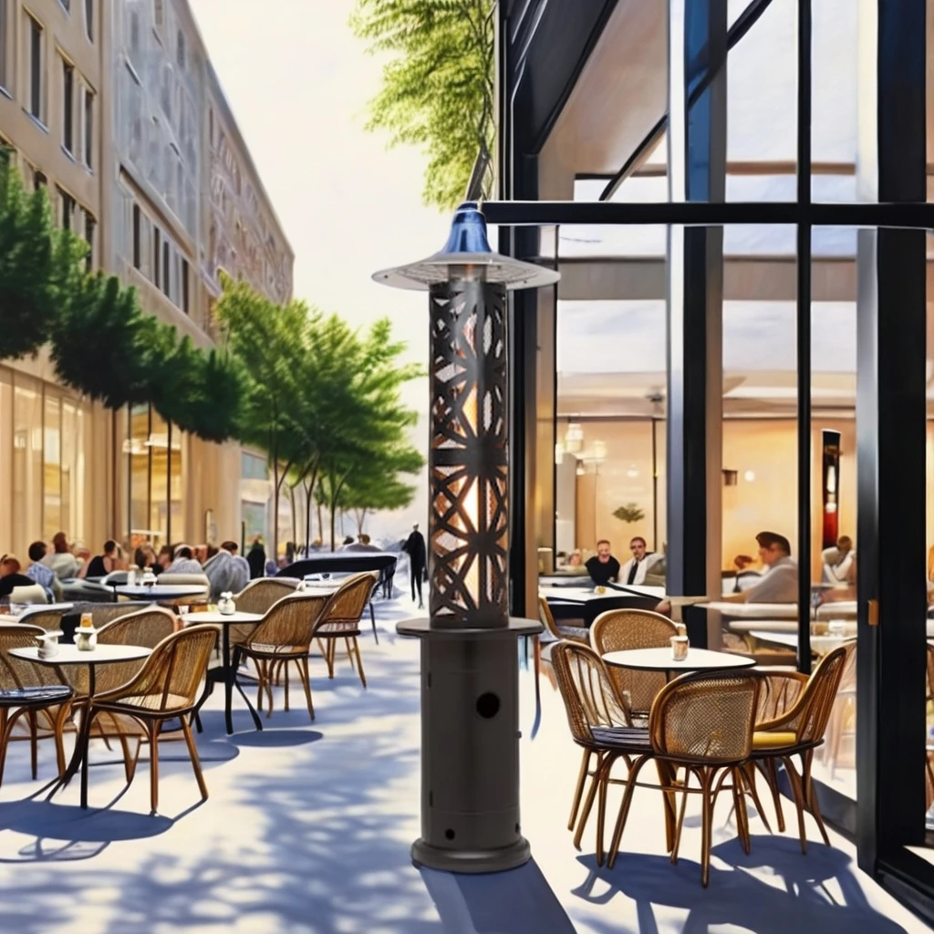 Modern round Shape Outdoor Patio Heater for Cafe Restaurant Gas Glass  Tube Application for Garden Restaurant Heating