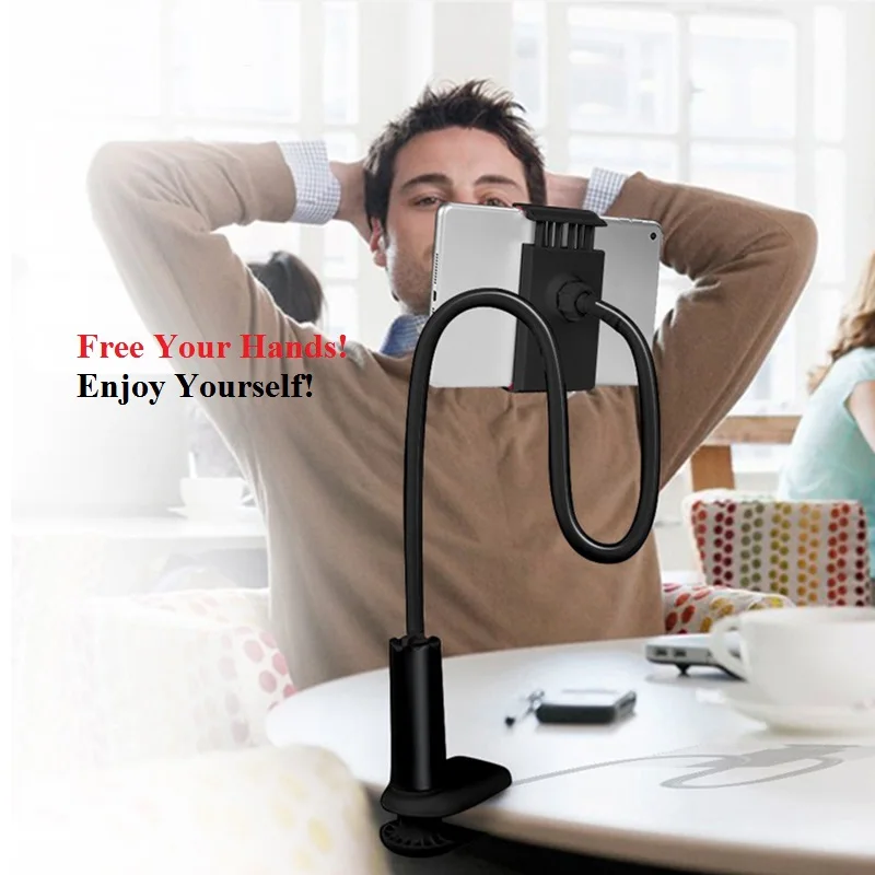 360 Rotating Gooseneck Lazy Tablet Stand Flexible Long Arm Plastic