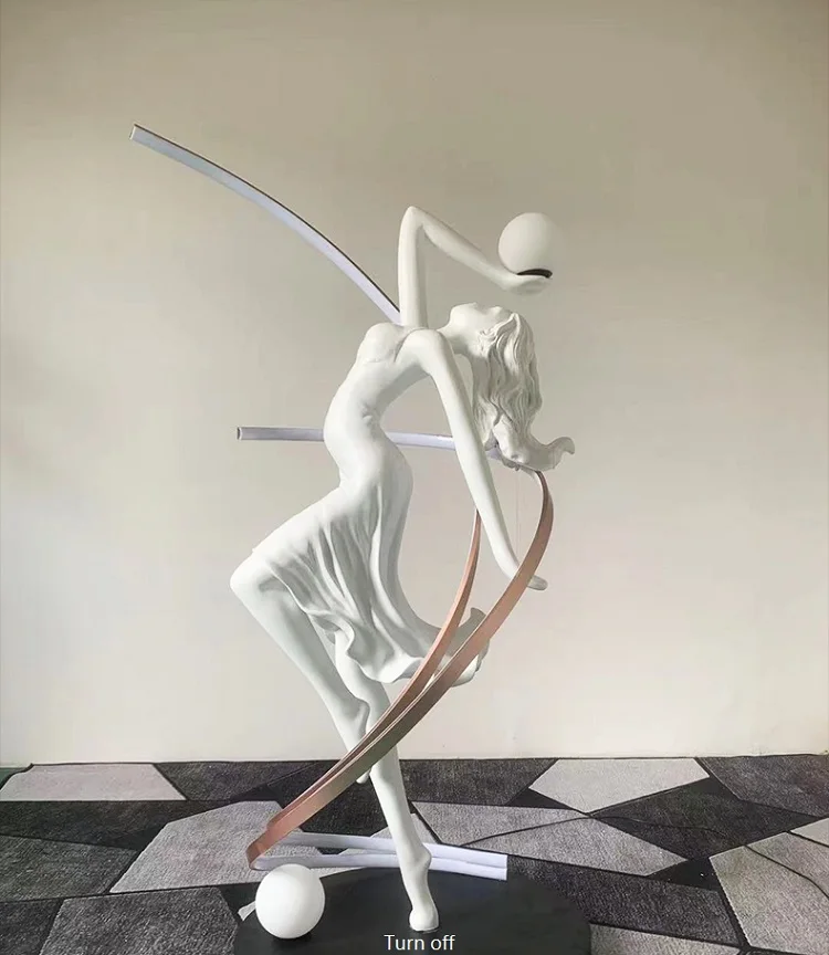 Postmodern Sculpture Floor Lamp Elegant White Sculpture Creative Large