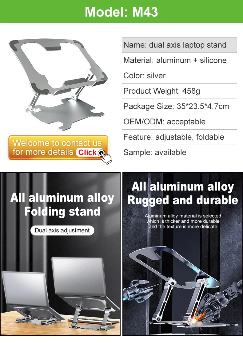 Hot Sale Aluminum Alloy Foldable Notebook Cooler Stand Adjustable