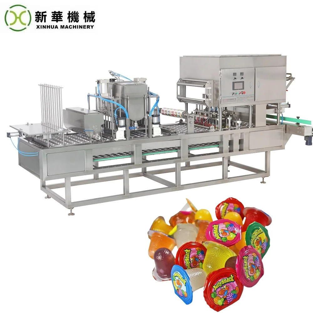 Ac Inverter Plastic Jelly Pudding Cup Filling Sealing Machine for Polyethylene Container
