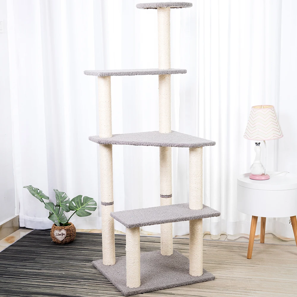 Wholesale Customized Shape Multi-level Cat Tree For Climbing And Scratching factory