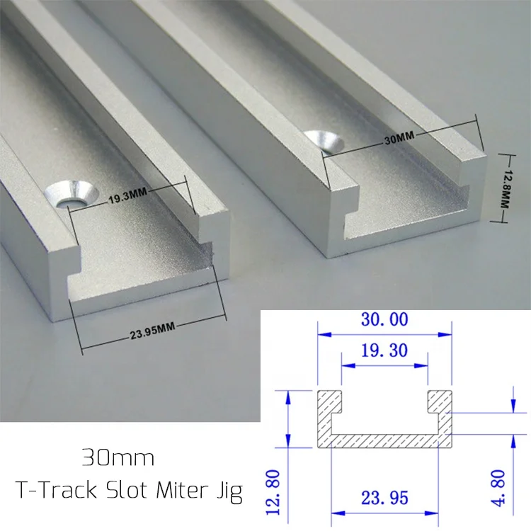 30mm Wide Aluminum Tslot Ttrack Miter Track Jig Fixture Slot For