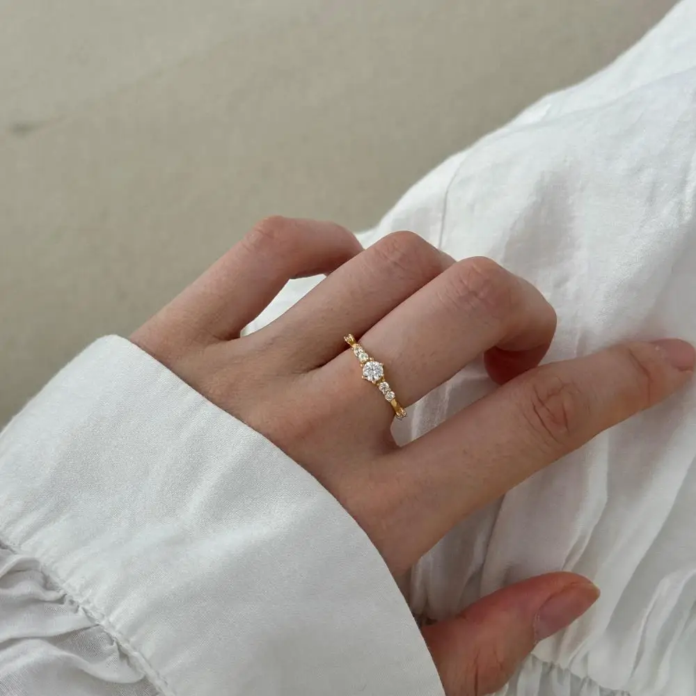 KAKODIY Luxury Beautiful Open 5A Zircon Ring Women Wedding Engagement 925 Sterling Silver Ring detail 6