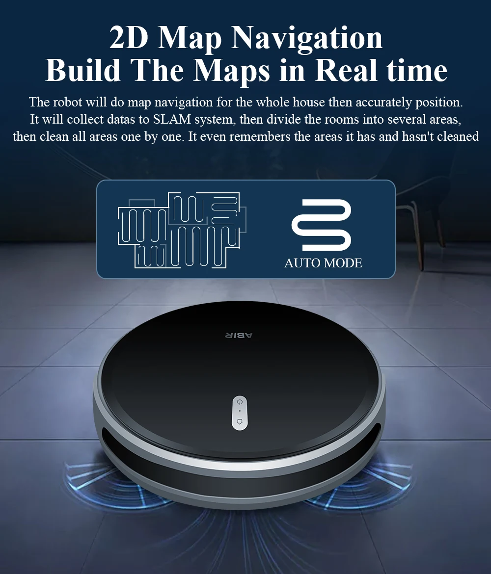 ABIR G20 Automatic Charging Wireless Remote Controller Wet and Dry Robotics Portable Vacuum Cleaner