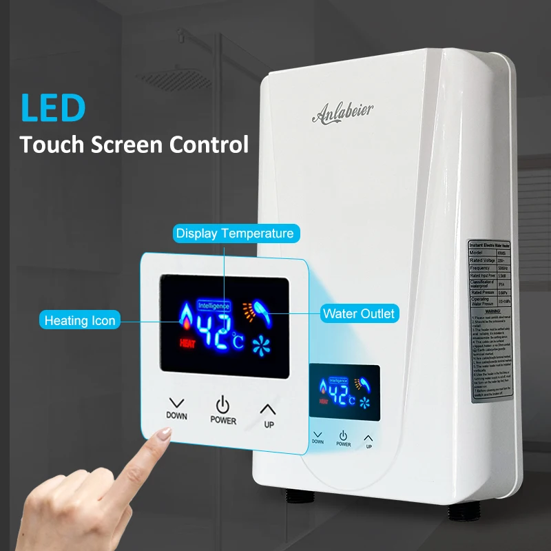 GARLAT Latina Electric Tankless Shower Heater 110V With Handheld Shower Head - Instant Hot Water Heater - View #3