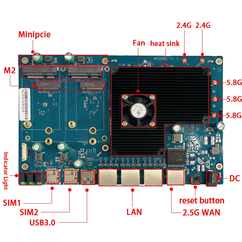 HUASIFEI Dual Band 4G 5G Router Wifi6 Chipset MT7981B+MT7976CN+MT7531AE Dual Module Industrial 5g Router