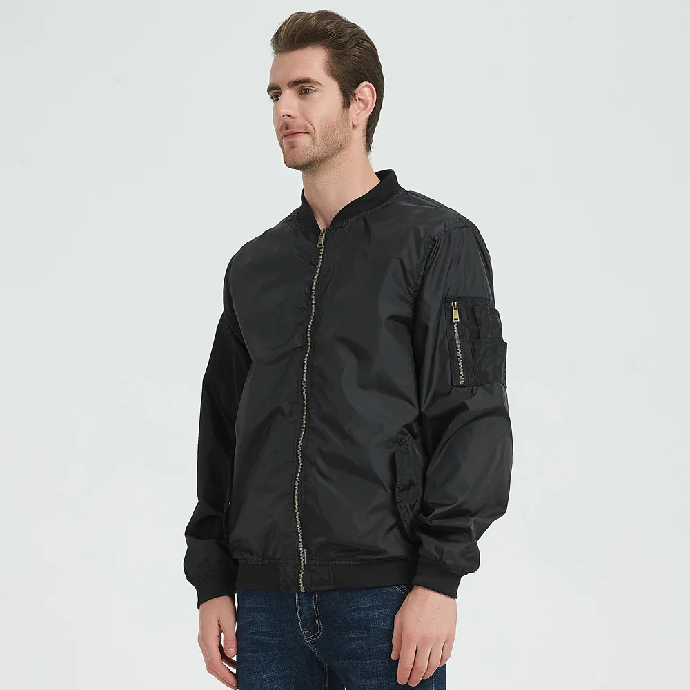 Men's Bomber Jacket Solid Colour Casual Lightweight Autumn Winter_voghion.com