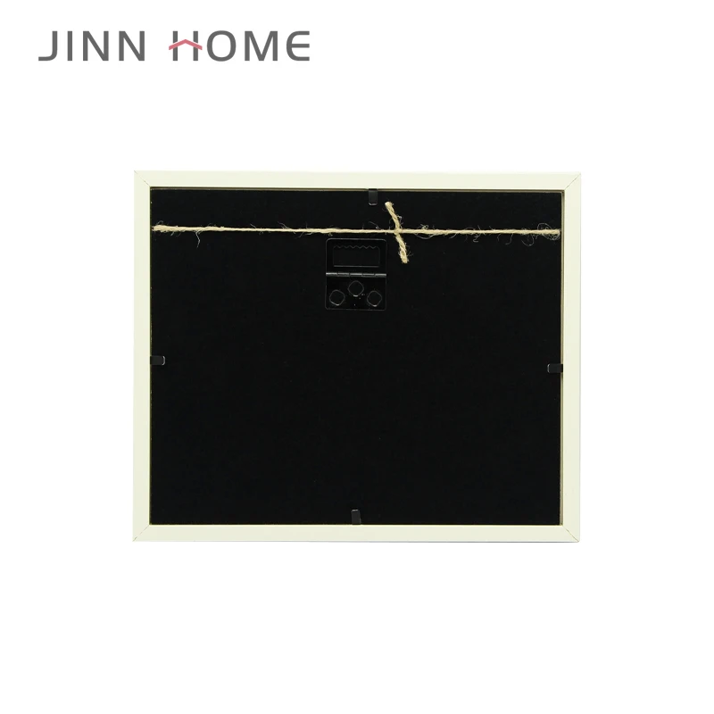 JinnHome Led Light Photo Collage Frame Wire Clothespin 15*15  Wall Hanging Led Light Wood Picture Frame With Linen Rope