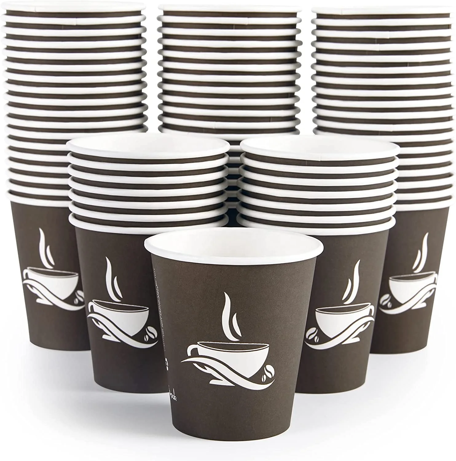 Disposable Biodegradable Cupcake Carton 12 oz Hot Insulated Coffee Kraft Paper Cup With Lid