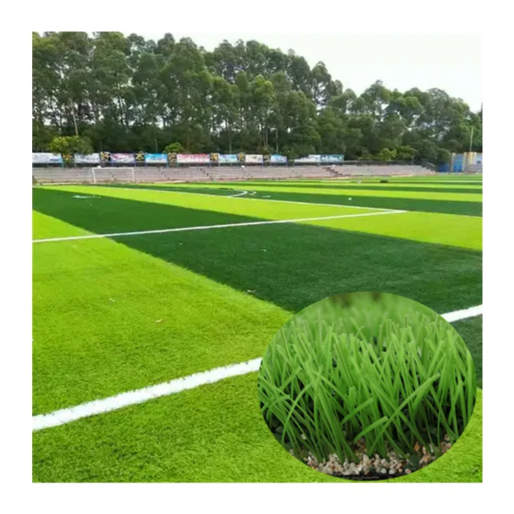 عشب كرة قدم مزدوج اللون أخضر اصطناعي طويل السماكة عشب اصطناعي رياضي عشب كرة قدم عشب اصطناعي