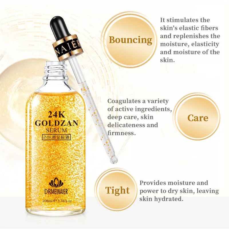 DRMEINAIER Private Label  Anti Aging Wirkle Acne Dark Spot Remover 24K Goldzan Face Serum 100ml